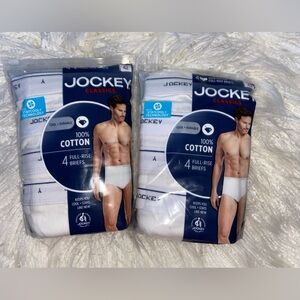 Jockey Men's White Cotton Briefs - 4 Pack